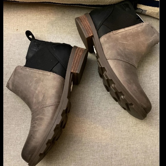 Sorel emelie chelsea quarry gray waterproof booties NEW 7 - Picture 1 of 11
